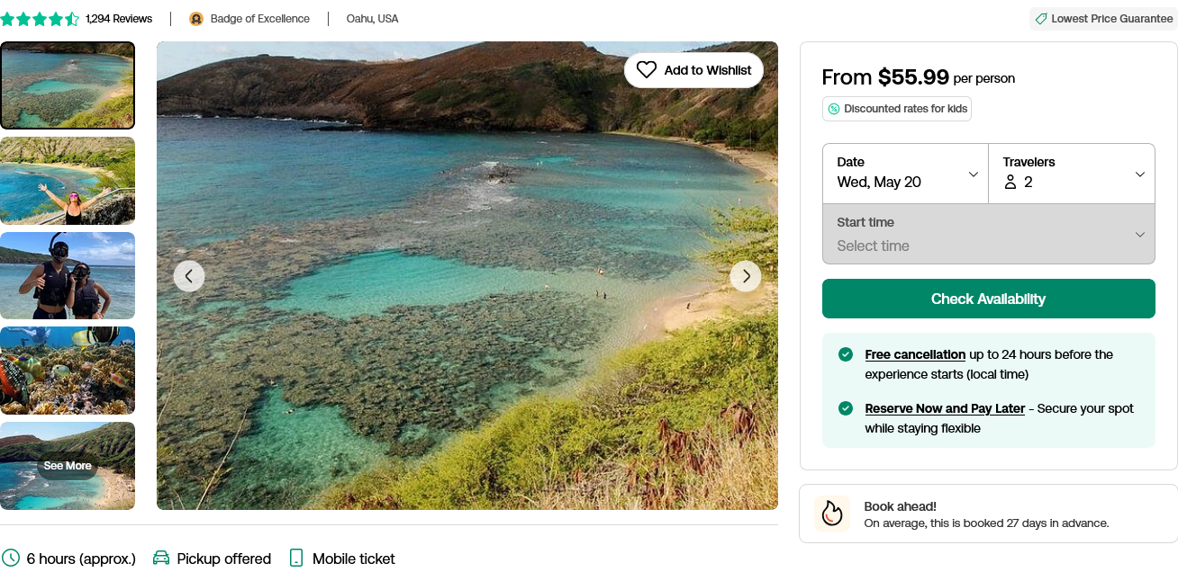 Hanauma Bay shuttle tour from Waikiki